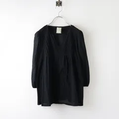 シビラ Sybilla コットンジョーゼット素材ピンタックプルオーバーブラウス M ブラック/トップスシャツカットソー【2400014370683】のサムネイル