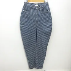 H■ネネット/Ne-net ヒッコリーストライプ サルエルデニムパンツ【2】紺/LADIES■54【中古】のサムネイル