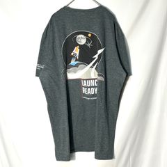 アメリカ企業 エアロジェット・ロケットダイン ミサイル　AEROJET ROCKETDYNE ロケット 宇宙　プリント　企業ロゴ　オーバーサイズ　半袖Tシャツ　グレー　XLサイズ相当 US古着　USA輸入