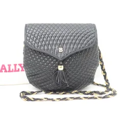 ITT4D2HOUN2G BALLY バリー レザー タッセル キルティング チェーンショルダーバッグ ブラック ゴールド ポシェット ポーチ レディース かばん 鞄 斜め掛け