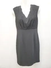 ◇ PINKY & DIANNE ピンキーアンドダイアン レース 花柄 バックジップ 膝 ワンピース サイズ38 ブラック レディース P  【1403180005985】のサムネイル