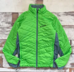ヴィンテージ　コロンビア　ライトダウン ジャケット オムニヒート　グリーン ライトアウター 中綿ジャケット　M