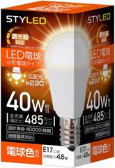 スタイルド LED電球 E17 電球色 40W形相当 調光器対応 ミニクリプトン形 広配光タイプ 密閉器具対応 HA4D17L1 1個