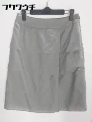 ◇ INDIVI インディヴィ 膝丈 巻きラップ スカート サイズ40 グレー レディース 【中古】 【1002800713769】