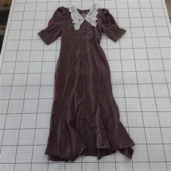 ◇ ⊂ snidel スナイデル レース 半袖 ロング ワンピース サイズ0 ブラウン系 レディース E  【1509180009586】