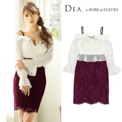 【DEA. by ROBE de FLEURS / ディアバイローブドフルール】襟抜きデザイン×ロングスリーブタイトミニドレス