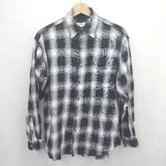 ◇ ⊂ ザクラフトクループロダクツ 柄入り 長袖 ビッグシルエットシャツ サイズS ブラック ホワイト系 メンズ E  【1507280000878】