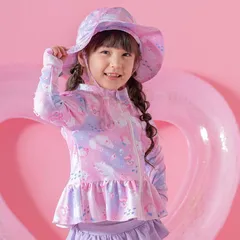 【マリン猫・ピンク】フリルラッシュガード TAK キッズ キャサリンコテージ