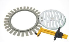 【特価セール】あんから用 目皿ベース 排水目皿 105mm ステンレス 目皿セット フクビ 排水部品 バスナフローレ バスナアルティ バスナリアルデザイン にも使えます。 (目皿ベース＋目皿＋サークルカッター)