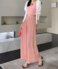 C シフォンプリーツスカーチョ ワイドパンツ ボトムスシフォン プリーツパンツ レディース 大きいサイズ 快適通気 レディース 大人 春夏 バーゲン【送料無料】