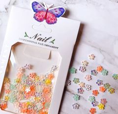 ネイルパーツ 100個入り 花 かわいい クリア ジェルネイル ハンドネイル 春