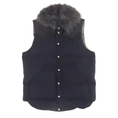 Rocky Mountain FeatherBed ロッキーマウンテンフェザーベッド Lyeden別注 レザーヨーク切替 ファー ダウンベスト ブラック系 36【中古】のサムネイル