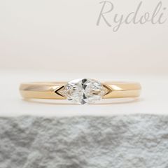 K18 0.5ct マーキスカット オーダーメイドリング ラボグロウンダイヤモンド  IGI鑑定書付き Au750 指輪 レディース メンズリング シンプルでエレガントなダイヤリング 重ね付けにもおすすめ 毎日着けたくなるリング 上品で高級感のあるダイヤリング
