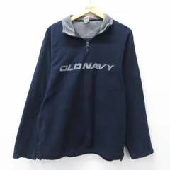 L/古着 オールドネイビー OLD NAVY 長袖 ハーフジップ フリース ジャケット メンズ ビッグロゴ 紺 ネイビー 25sep04 中古 アウターのサムネイル
