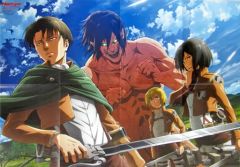 [Used] Poster (Anime) B2 Double-Sided Poster (Folded Eightfolds) Group/Lelouch & Suzaku Attack Titan Season 2 / Code Geass: Lelouch of the Rebellion R2" Monthly Newtype May 2017 issue supplement