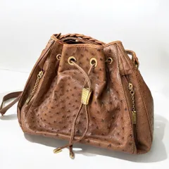 オーストリッチレザー 2WAY バッグ（ショルダー　ハンド）G. BORRA 金