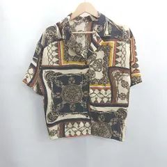 ◇ Φ⊂ alicia PAGEBOY 総柄シャツ 半袖 カットソー シャツ サイズ F ベージュ系 レディース E  【1502030042948】