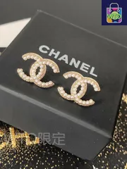 【今日特価】Chanel ヴィンテージ ダブル C ピアス 送料無料 限定価格