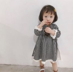 【アウトレットB品】サイズ90 ギンガムチェック×コットンワンピース 女の子