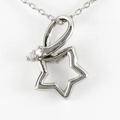 ダイヤモンド ネックレス ペンダント レディース スター 星 シンプル プチ プラチナ Pt900 30日以内に発送