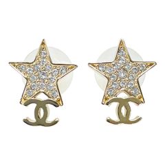新品グッチGUCCIスクリプトロゴピアス星スター ゴールド×クリスタル 