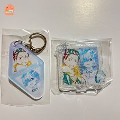 Re:제로부터 시작하는 이세계 생활 Memory Snow 리제로 스바루 렘 Ani-Art 아크릴 키 체인 아크릴 스탠드 [2점 세트]