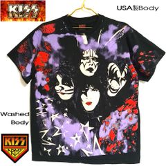 93 アメリカ製 KISS キッス キス Tシャツ kiss Kiss ウォッシュブラック Lサイズ 美品 ALIVE/WORLDWIDE '96 '97 ハードロック Made in USA ロックT バンドT ツアーT ミュージックT メンズ レディース