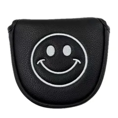 ゴルフヘッドカバー　パターカバー オデッセイ 2ボールに対応 マグネットタイプ 　センターシャフト スマイル　黒