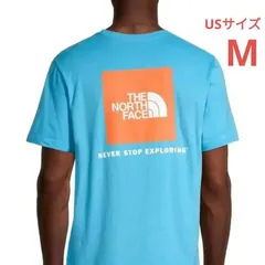 [THE NORTH FACE] 日本未発売 ボックスロゴ Tシャツ ブルー M ザ・ノースフェイス