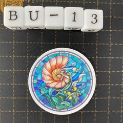 방수 스티커 권 조개 해양 생물 스테인드 글라스 풍 BU-13
