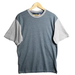 90's 00's ピューリタン 2トーン クルーネック ロングスリーブ Tシャツ 半袖 (M) 青灰杢×灰杢 切替 無地 90年代 旧タグ オールド PURITAN　アメリカ古着 USED  ビンテージ ヴィンテージ