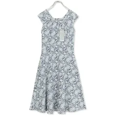 【紙タグ有】FAS ファス★刺しゅうのワンピース フランス製 ブルー×白系 花柄 z12993