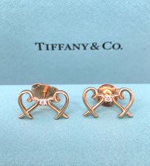 ★【美品】定価24万 Tiffany & Co (ティファニー) パロマ・ピカソ ダブル ラビング ハート ピアス 750PG ピンクゴールド ローズゴールド 18K 18金