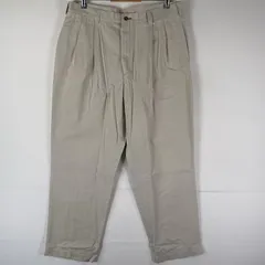 古着 トミーヒルフィガー TOMMY HILFIGER チノパンツ 長ズボン ボトムス ワンポイントロゴ刺繍 ツータック w36 L30  グレー系 メンズ