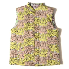 美品 COMME des GARCONS コムデギャルソン ベスト サイズ：XL KAWS 総柄 中綿 コットン チャイナベスト カウズ SHIRT 21AW イエロー アウター ジャケット フランス製のサムネイル