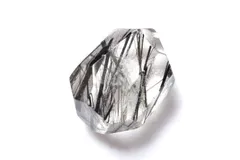 【１点物】AAA+☆クリア ブラックトルマリンインクォーツ　17x13mm　原石ラフカット ルース パワーストーン 天然石 _PC6233