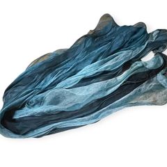 【美品】ブルーグリーングラデーションストール