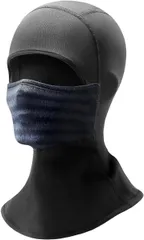 CUBATTY バラクラバ フェイスマスク秋 冬用 目出し帽 防寒 ネックウォーマー 呼吸しやすいデザイン 裏起毛 保温 伸縮素材 バイク スキー 釣り サイクリング サバゲー メンズ( ブラック,  Free Size)