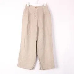 センスオブプレイス アーバンリサーチ ロングパンツ ワイドパンツ ハイウエスト リネン混 レディース Mサイズ ベージュ SENSE OF PLACE 【中古】