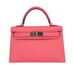 新品未使用 HERMES エルメス Mini kelly verso ミニケリーヴェルソ Rose ete ローズエテ PHW シルバー金具 Stamp-B B刻