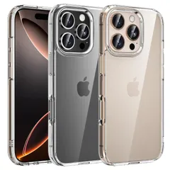 新品 ORANGA iPhone 16 Pro 用 ケース クリア 耐衝撃 TPU+PC 米軍MIL規格取得 SGS認証 黄ばみなし レンズ保護 ストラップホール付き アイフォン16 Pro カバー Crystal Series