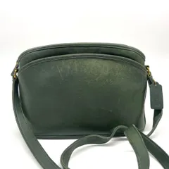 OLD COACH オールドコーチ 9976 ショルダーバッグ 斜め掛け ロゴプレート レザー 緑
