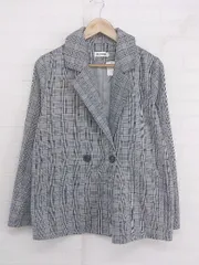◇ JUNOAH ジュノア 2B グレンチェック 長袖 ジャケット サイズXL グレー系 レディース P  【中古】 【1209120006322】