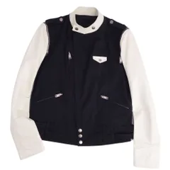 グッチ GUCCI ジャケット ベスト 2way レザー切り替え コットン アウター メンズ イタリア製 52(L相当) ブラック/ホワイトのサムネイル