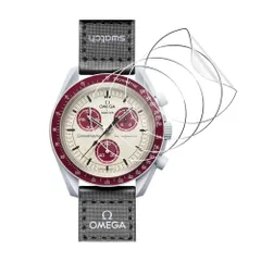 【新着商品】x x Omega Swatch Swatch Omega 高透過率 Bioceramic Bioceramic 撥油性 耐指紋 全面保護 Moonswatch Moonswatch TPU素材 新デザイン超薄型 保護フィルムカバー(4枚入り) スのサムネイル