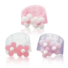 プラス 指サック メクリッコ Sweet (モチーフ付きシリコンタイプ) フラワー 3個入 Lサイズ フラワー2 KM-303SB-3 （1点）