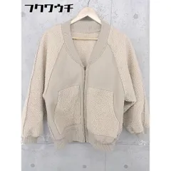 ■ w closet ダブルクローゼット リバーシブル ボア ジップアップ ジャケット サイズF ベージュ レディース 【中古】 【1105130012516】