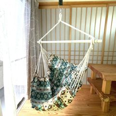 LA SIESTA ハンモック オレンジ系 ストライプ 木製バー、取り付け具