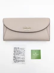 【中古 美品】ケイトスペード Katespade NEW YORK 長財布 ジャクソン ストリート トリスタ ピンクベージュ系 レディース ブランド財布
