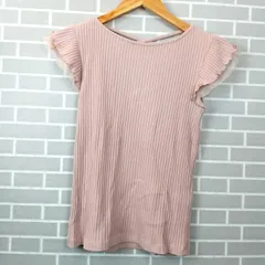 M1-00067【Women】AG (エイジーバイアクアガール) 半袖 フリルカットソー (Sサイズ相当) / スモークピンク 全体毛羽立ち有のサムネイル